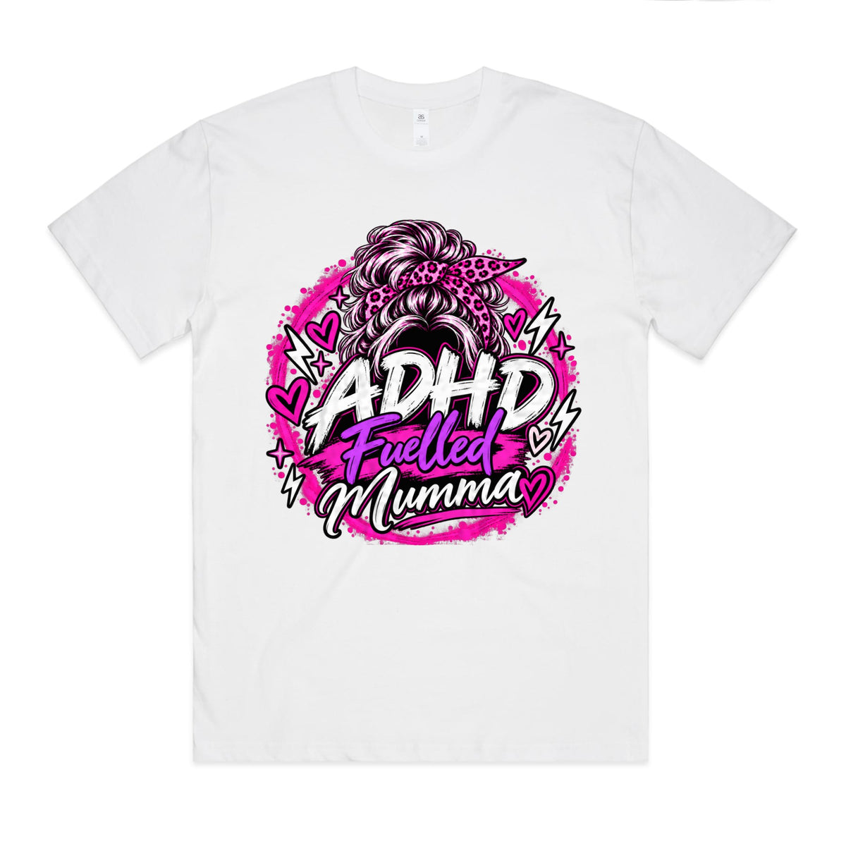 ADHD Fuelled Mumma Oversized Tee, front